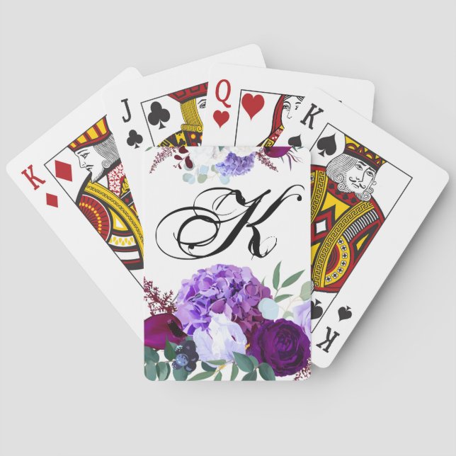 Personalized Playing Cards Lavender Hibiscus on (Back)
