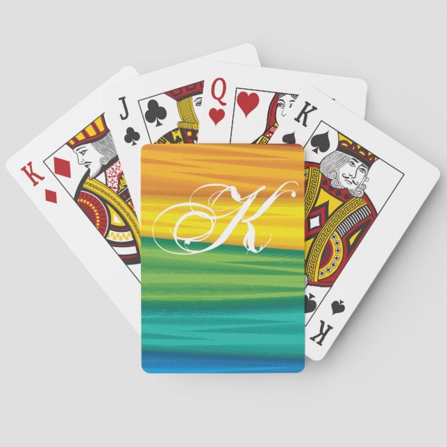 Personalized Playing Cards lgbtq rainbow flag lesb (Back)