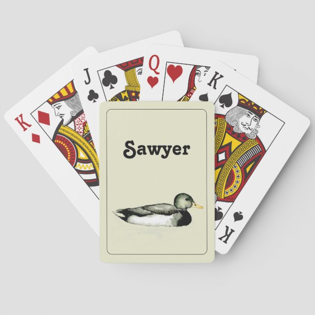Personalized Playing Cards Mallard Duck (Back)