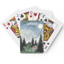 Personalized Playing Cards Mountain Camp 