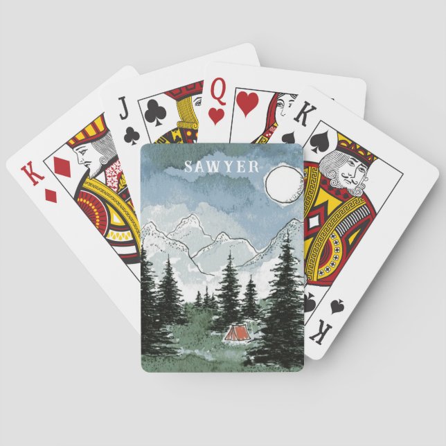 Personalized Playing Cards Mountain Camp  (Back)
