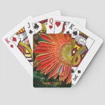 Personalized Playing Cards - Orange Gerbera Daisy