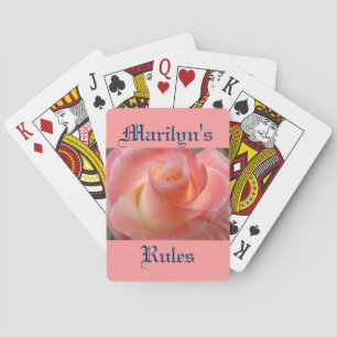 Personalized Playing Cards Pink Rose Your Rules