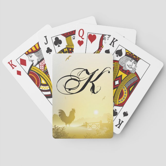 Personalized Playing Cards Sunny Morning Farm Coun (Back)