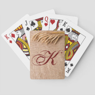 Personalized Playing Cards Wheat on Burlap Sack Co
