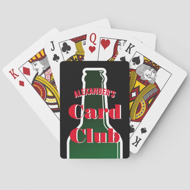 Personalized playing cards with beer bottle logo (Back)