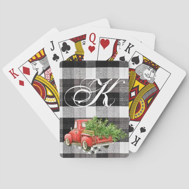 Personalized Playing Cards XMAS Truck Buffalo Plai (Back)