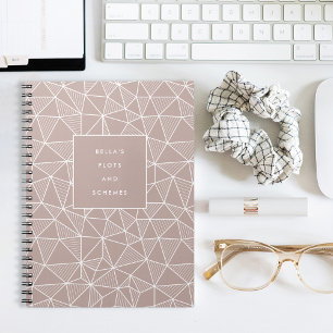 Personalized Plots & Schemes Geometric Pattern Notebook