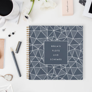 Personalized Plots & Schemes Geometric Pattern Notebook