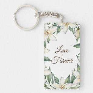 Personalized Plumeria, Love Forever Keychain
