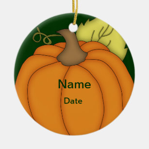 Personalized Plump Pumpkin Halloween Ornament