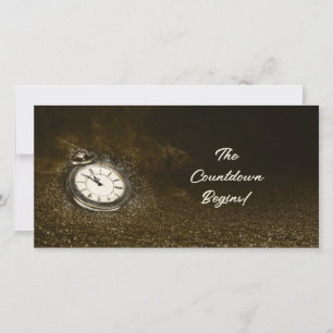 Personalized Pocket Watch Countdown New Year Card