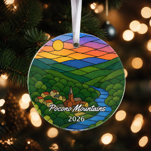 Personalized Pocono Mountains Acrylic Ornament, Cu Ornament