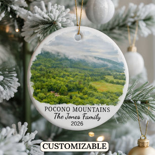 Personalized Pocono Mountains, Custom Pennsylvania Ceramic Ornament