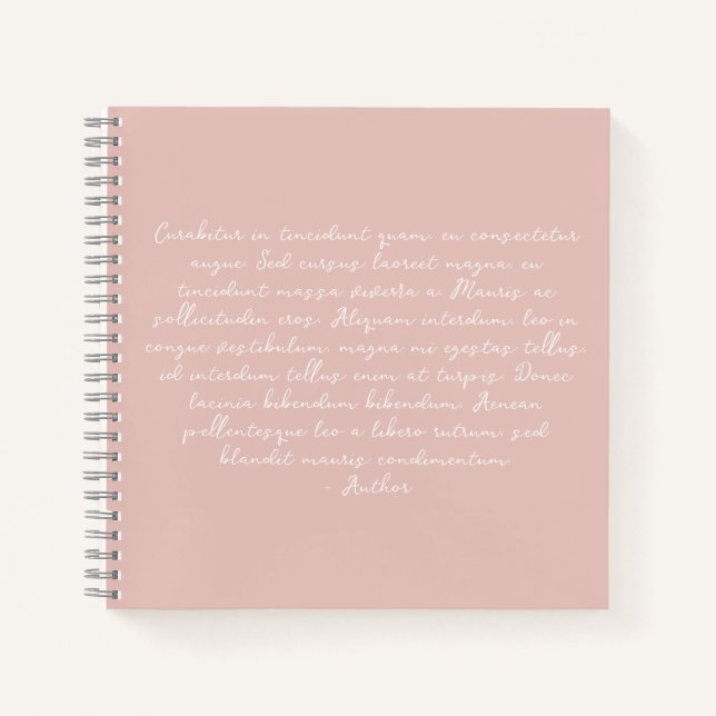 Personalized poem, song lyric, quote notebook (Front)