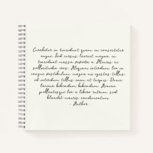 Personalized poem, song lyric, quote notebook