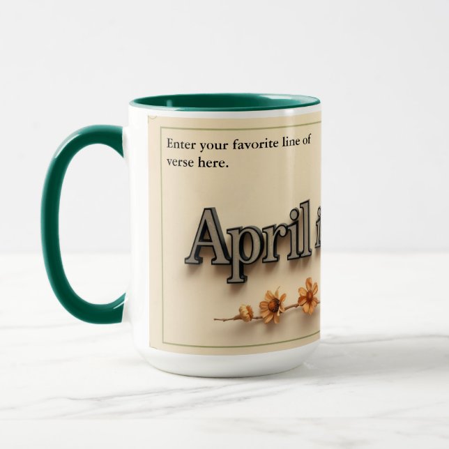 Personalized Poetry in Bloom Aesthetic Gift Mug (Left)