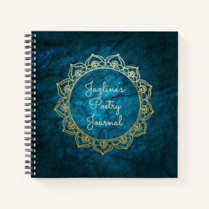 Personalized Poetry Journal Gold Mandala
