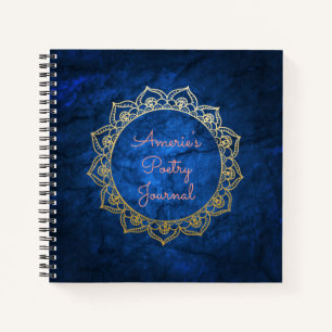 Personalized Poetry Journal Gold Mandala