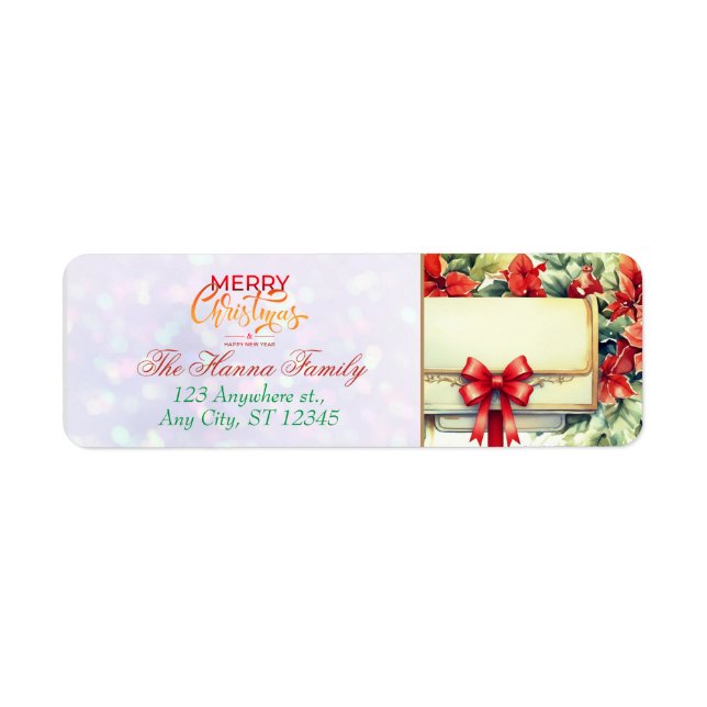 Personalized Poinsettia Mailbox "Merry Christmas" (Front)