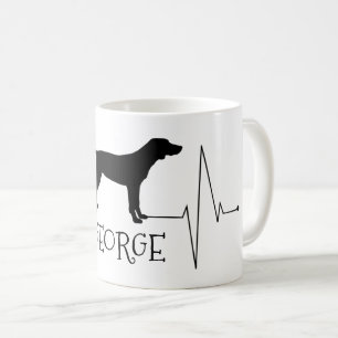 Personalized Pointer Love My Dog Heart Beat Coffee Mug