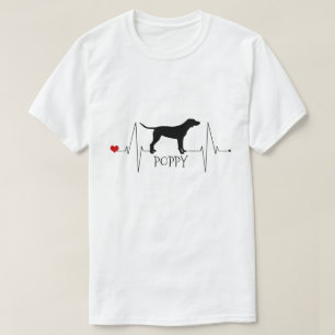 Personalized Pointer Love My Dog Heart Beat T-Shirt