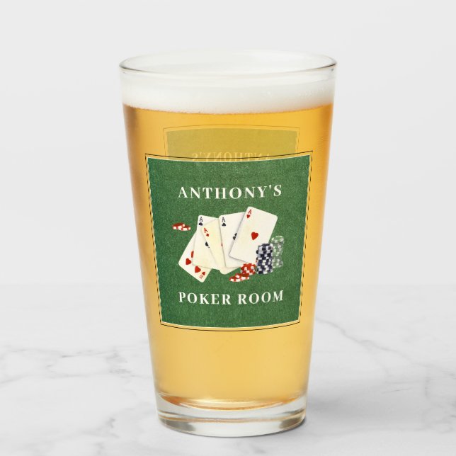 Personalized Poker Card Party Glass (Front Filled)