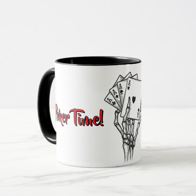 Personalized Poker Mug Skeleton Hand (Front Left)
