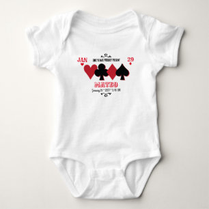 Personalized "Poker Night" Birth Announcement Baby Bodysuit