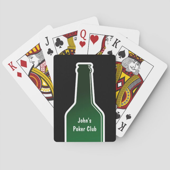 Personalized poker playing cards with beer bottle (Back)