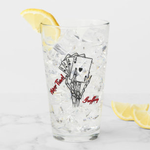 Personalized Poker Tumbler Skeleton Hand