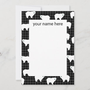 Personalized Polar Bear Cards on Black Background