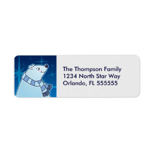 Personalized Polar Bear  Return Address Labels
