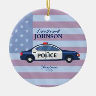 Personalized Police Car Christmas Ornament