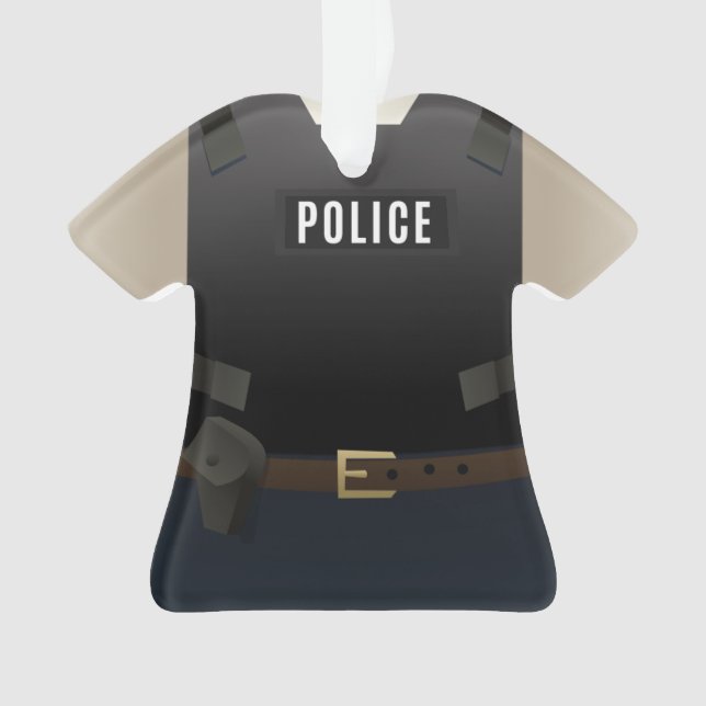 Personalized Police Christmas Holiday Ornament (Front)