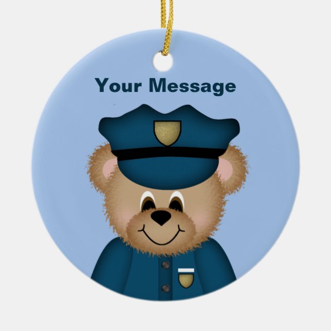 Personalized Police Christmas Ornament (Front)