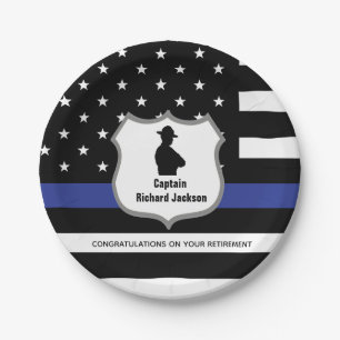 Personalized Police Department Badge Retirement   Paper Plate
