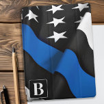 Personalized Police Flag Thin Blue Line iPad Pro Cover<br><div class="desc">Thin Blue Line iPad cover - American flag in Police Flag colours, distressed design . Personalize with Officer's name. This personalized police iPad case is perfect for police departments and law enforcement departments. COPYRIGHT © 2020 Judy Burrows, Black Dog Art - All Rights Reserved. Personalized Police Flag Thin Blue Line...</div>