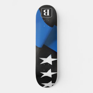 Personalized Police Flag Thin Blue Line  Skateboard
