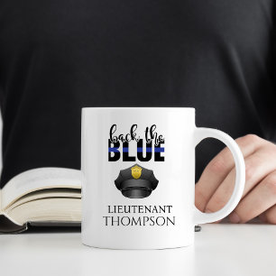 Personalized Police Hat Back the Blue Coffee Mug