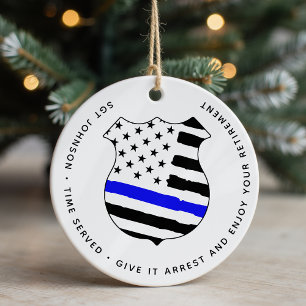 Personalized Police Law Enforcement Retirement Ceramic Ornament