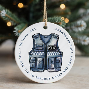 Personalized Police Law Enforcement Retirement Ceramic Ornament
