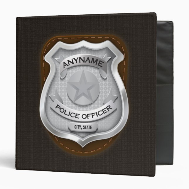 Personalized Police Officer Sheriff Cop NAME Badge Binder (Front/Inside)