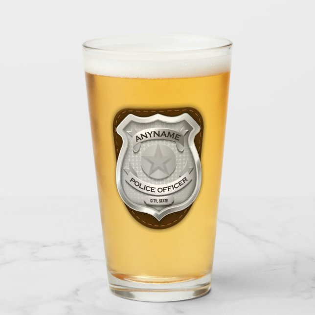 Personalized Police Officer Sheriff Cop NAME Badge Glass (Front Filled)