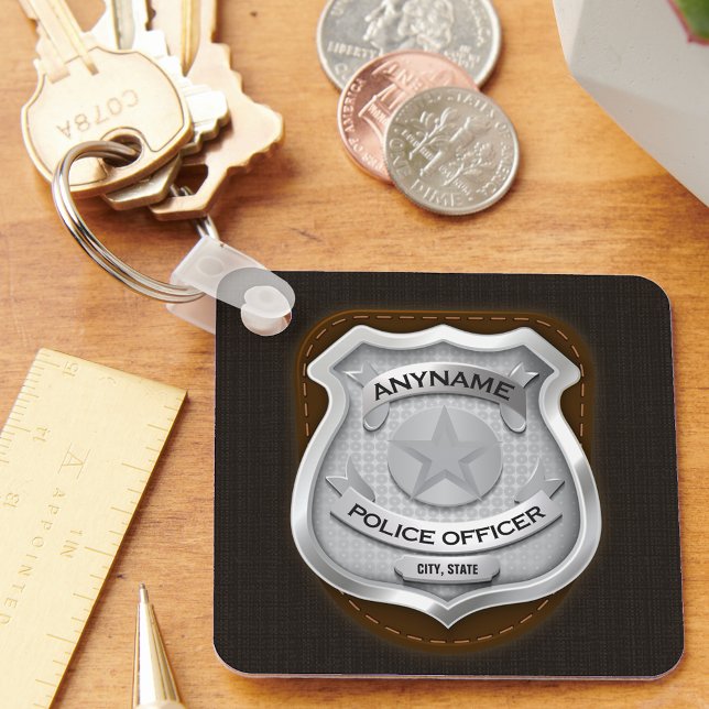Personalized Police Officer Sheriff Cop NAME Badge Keychain (Creator Uploaded)