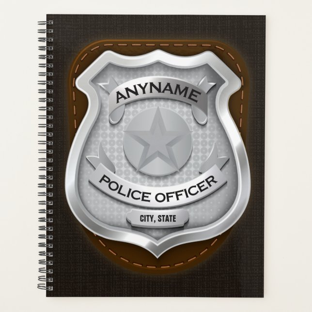 Personalized Police Officer Sheriff Cop NAME Badge Planner (Front)
