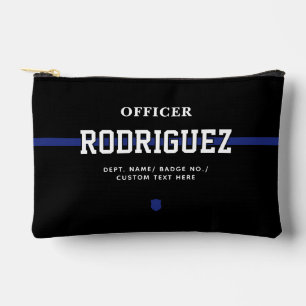 Personalized Police Officer Thin Blue Line Accessory Pouch
