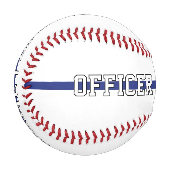 Personalized Police Officer Thin Blue Line Baseball (Front Left)
