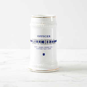 Personalized Police Officer Thin Blue Line Beer Stein