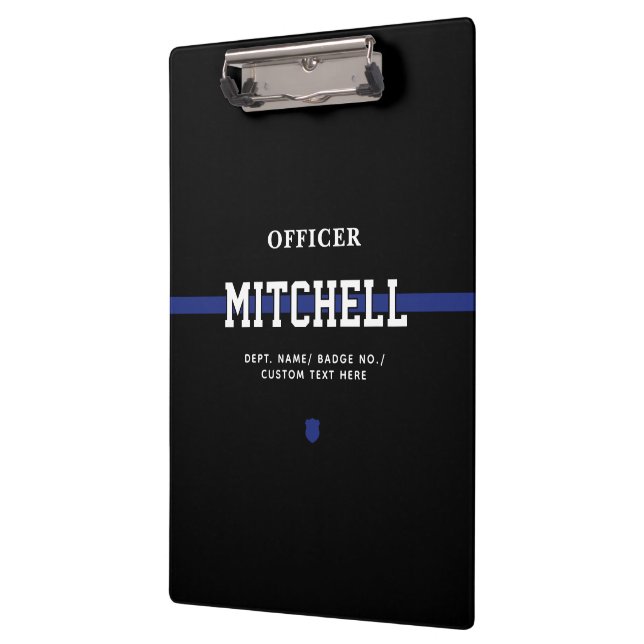 Personalized Police Officer Thin Blue Line Clipboard (Left)